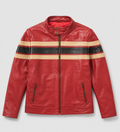 Men's Red Racing Stripe Jacket - flat front