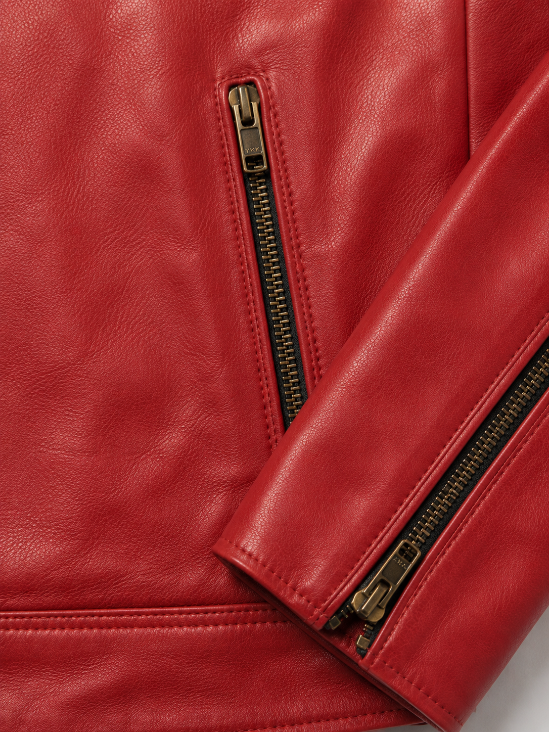 Men's Red Racing Stripe Jacket - cuff zipper detail