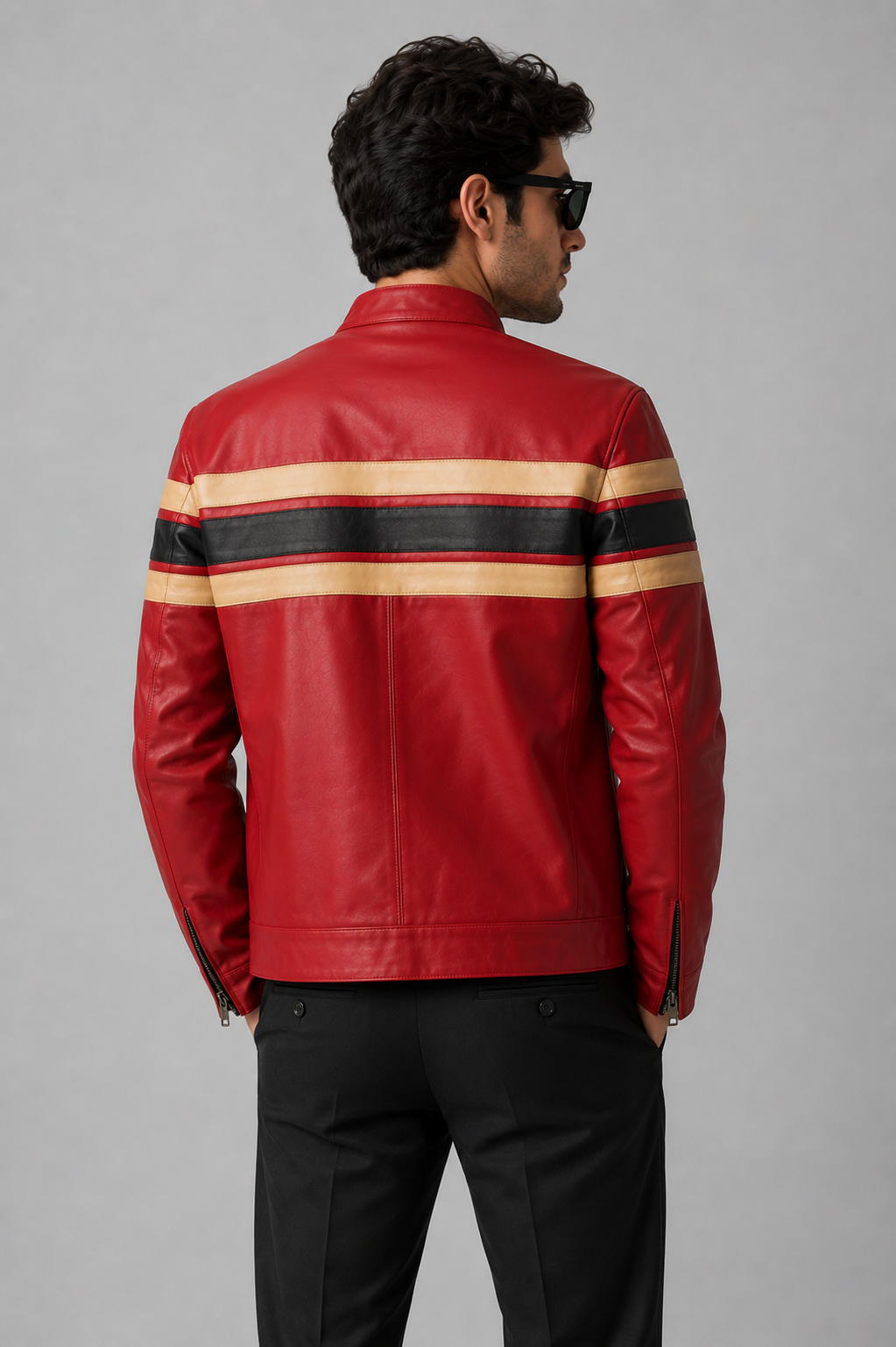 Men's Red Racing Stripe Jacket - back