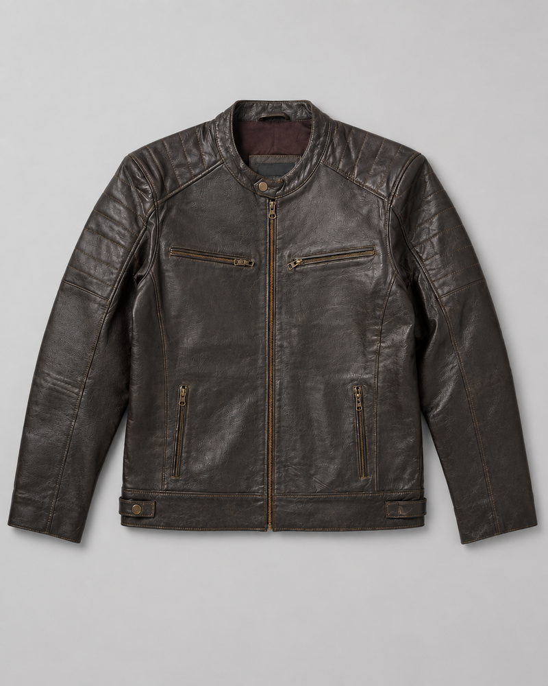 Men's Brown Cafe Racer Jacket