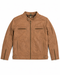 Men's Tan Cafe Racer Jacket - flat front