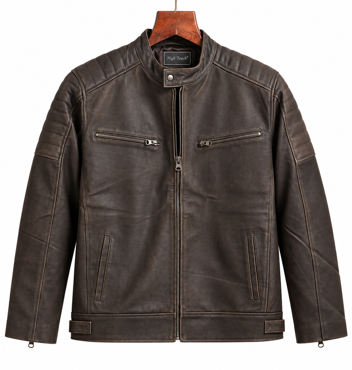 Men's Chocolate Brown Cafe Racer Jacket