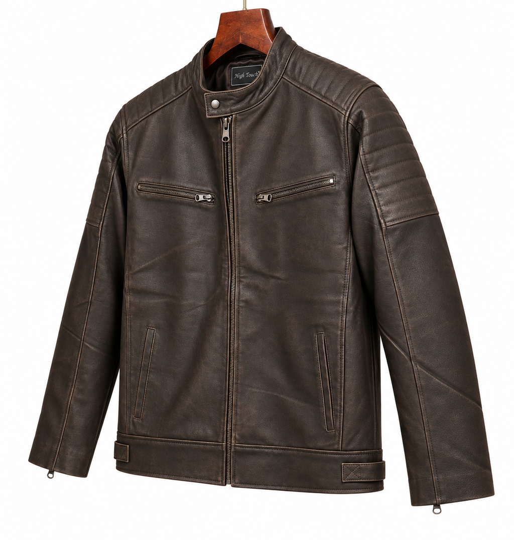 Men's Chocolate Brown Cafe Racer Jacket