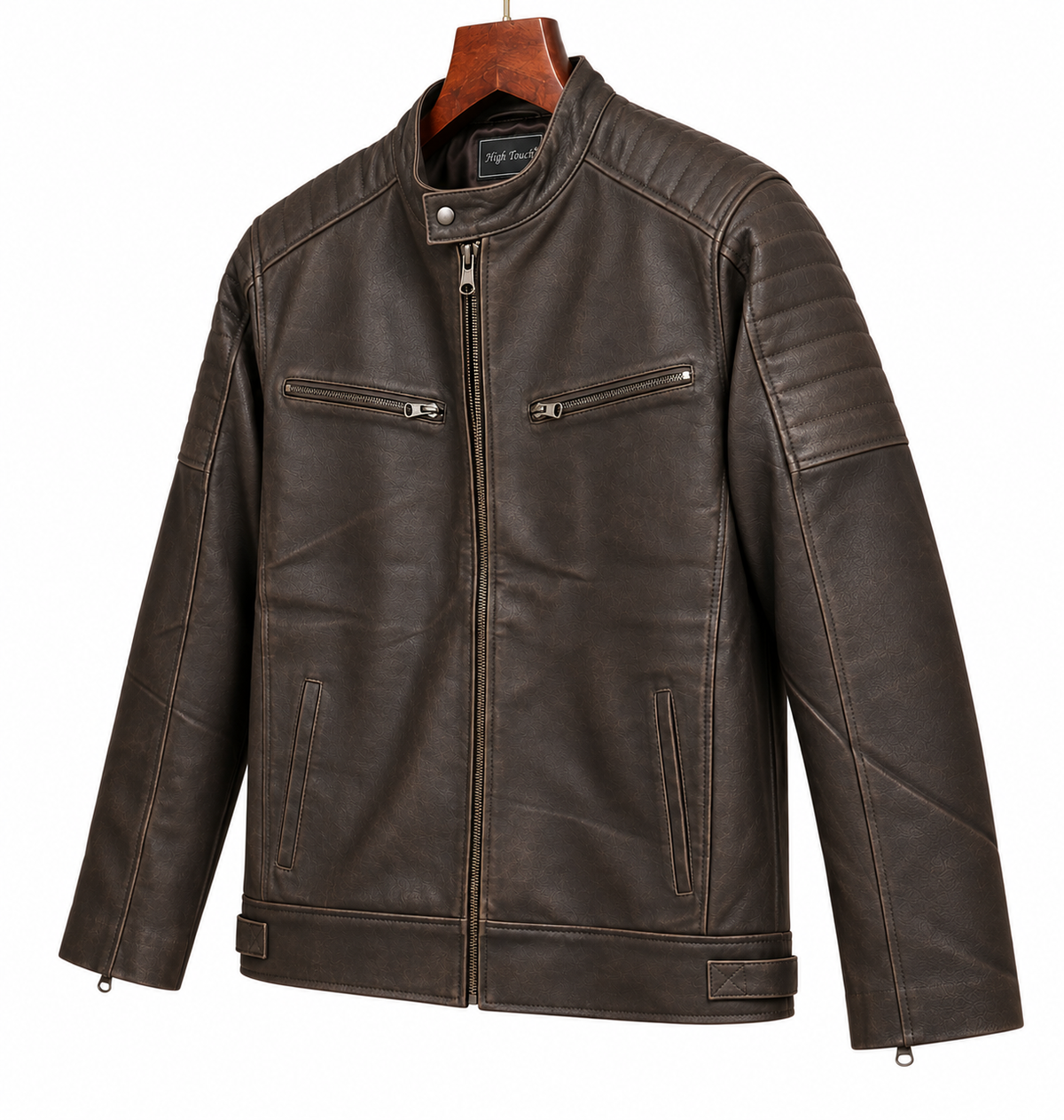 Men's Chocolate Brown Cafe Racer Jacket