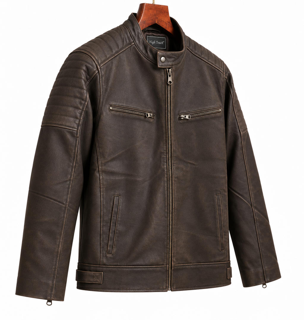 Men's Chocolate Brown Cafe Racer Jacket