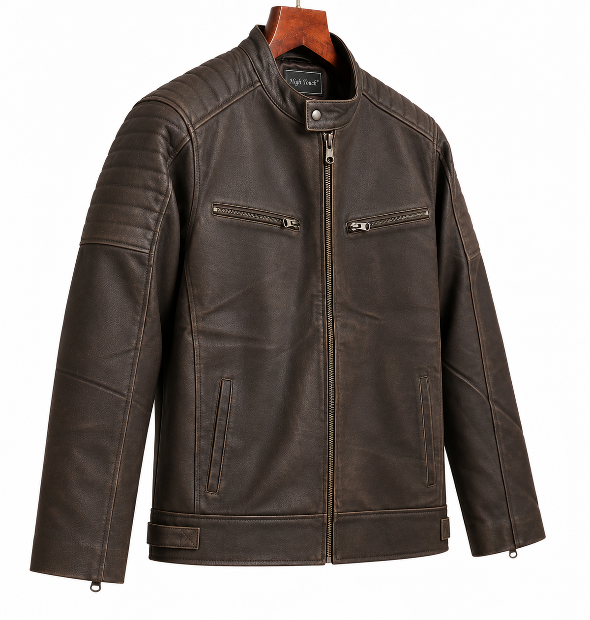 Men's Chocolate Brown Cafe Racer Jacket