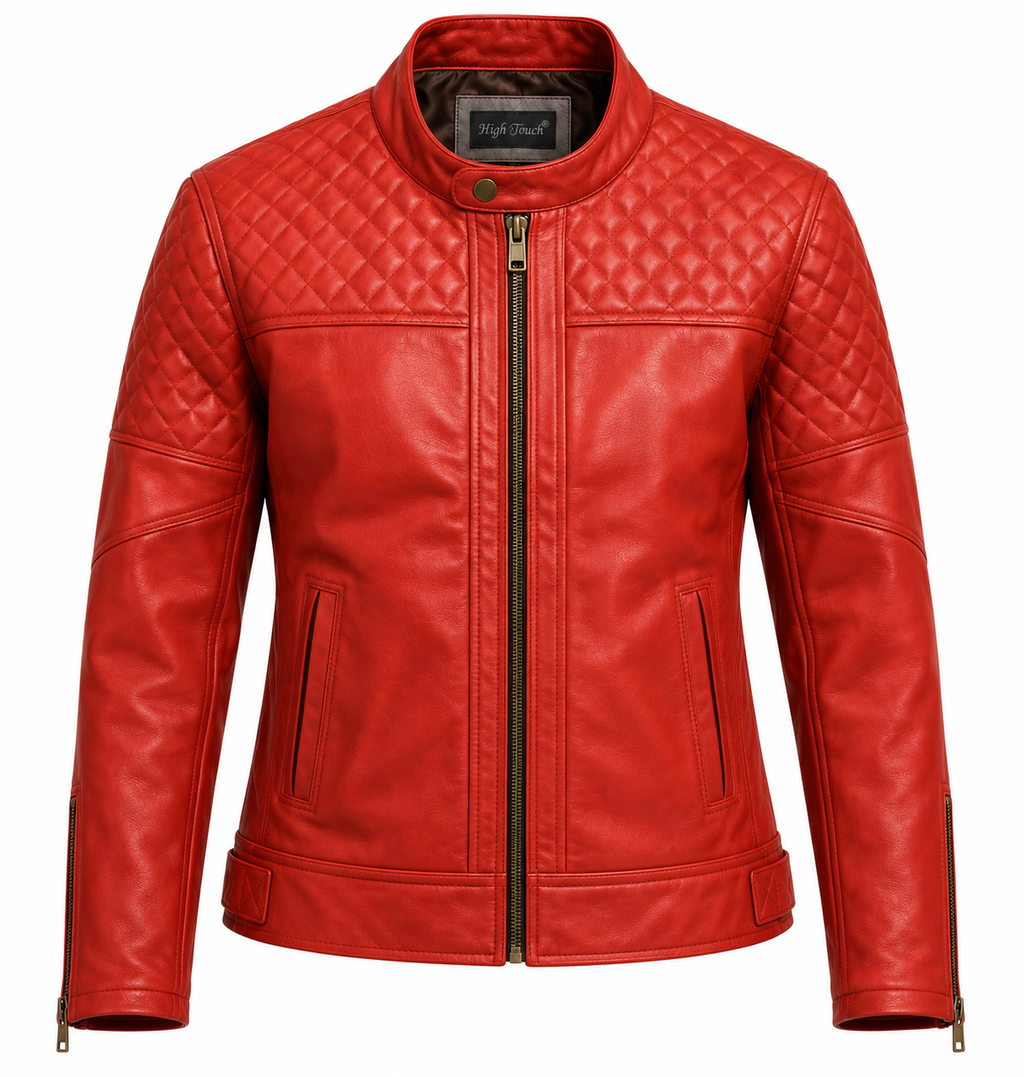 Men's Red Quilted Racer Jacket
